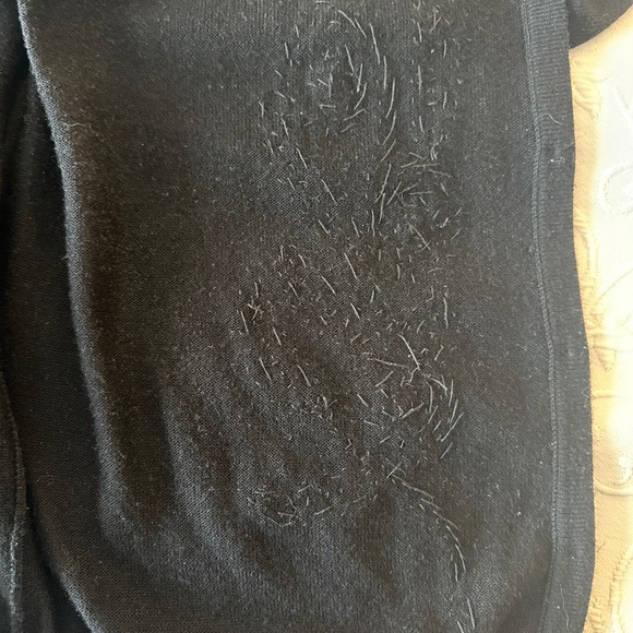 Vintage 90s C. Webb Co Black Beaded Leaf Cardigan Sweater Women's Size L Femme - Picture 10 of 11